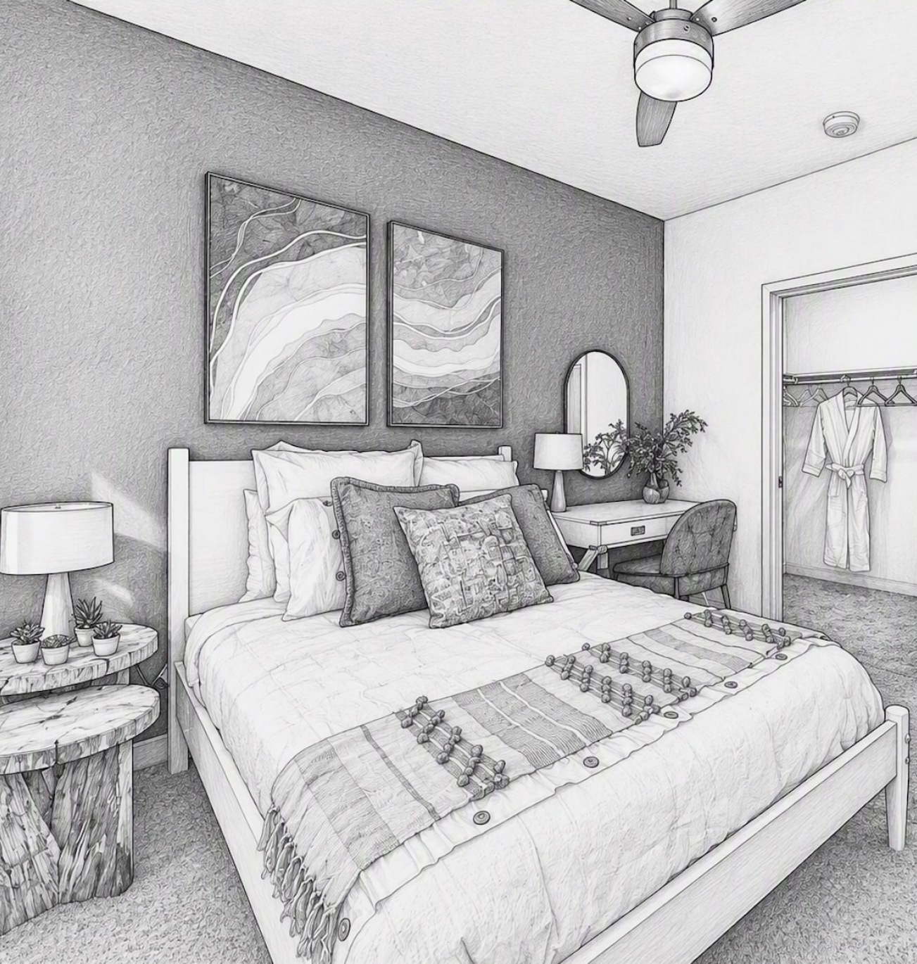 bedroom with spacious areas